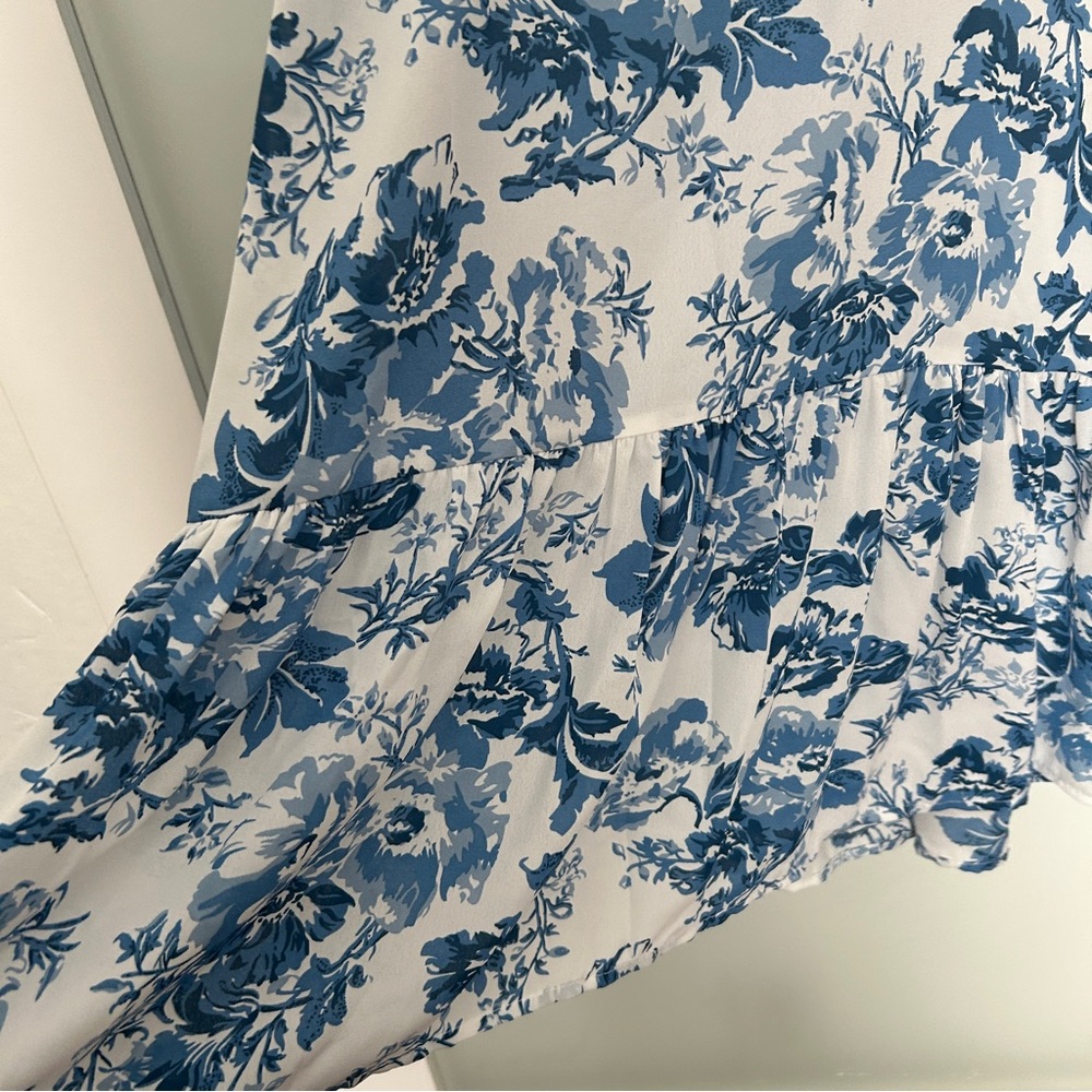 NEW Reformation Nikita Midi Dress in Olympia print blue white floral 6 - Picture 6 of 9